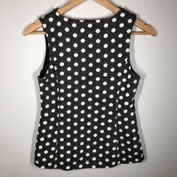 ANTHROPOLOGIE Maeve Black &  White Polka Dot Tank Top Size XS - Picture 5 of 5
